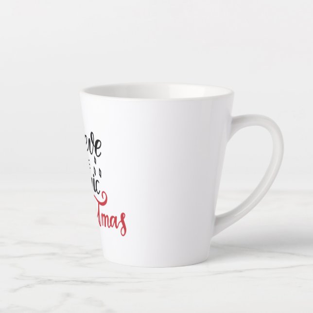 Caneca De Café Latte Acredite na Mágica do Natal (Direita)