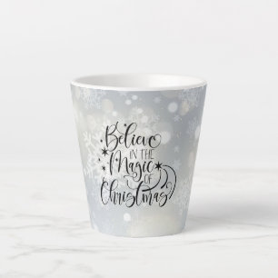 Caneca De Café Latte Acredite Na Mágica Do Natal