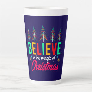 Caneca De Café Latte Acredite na Mágica do Natal-82303