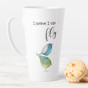 Caneca De Café Latte "Acredito que posso voar" design