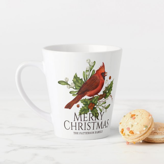 Caneca De Café Latte Açúcar de Natal Holly Holiday Cocoa Presente Nome  (In Situ)