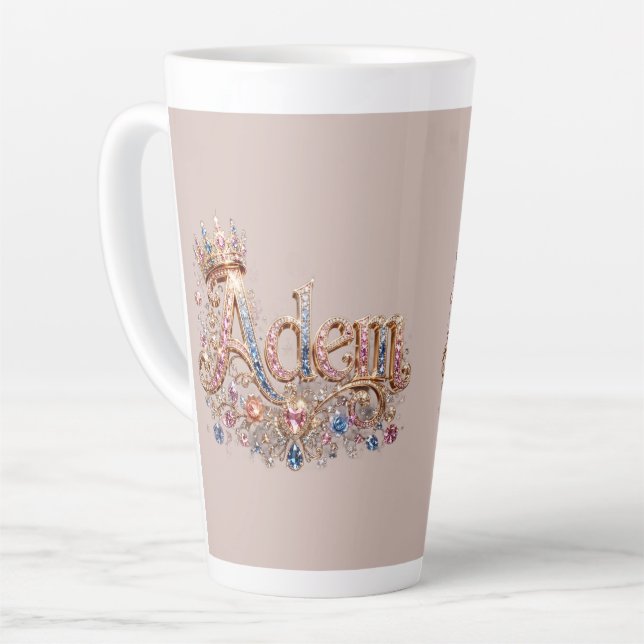 Caneca De Café Latte Adam Crown Design (Ângulo esquerdo)