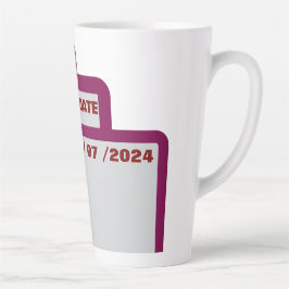 Caneca De Café Latte Adesivo de data de salvamento editável – Beba e...