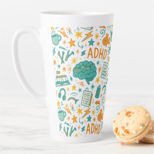 Caneca De Café Latte ADHD: Magicamente distraído