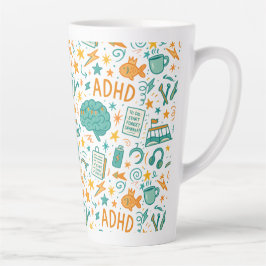 Caneca De Café Latte ADHD: Magicamente distraído