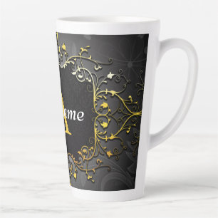 Caneca De Café Latte Adicionar seu nome e inicial