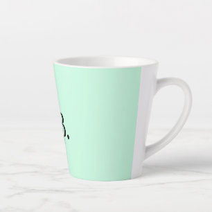 Caneca De Café Latte Adicionar texto de nome simples cor sólida monogra