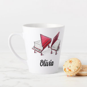Caneca De Café Latte Adicione Seu Nome Ao Grande Esboço Do Livro De Pia