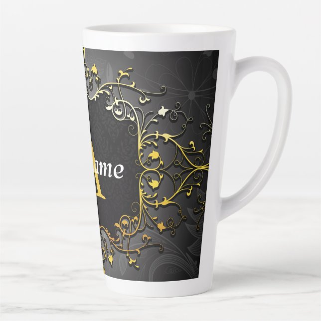 Caneca De Café Latte Adicione seu nome e inicial (Direita)