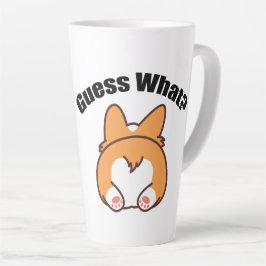 Caneca De Café Latte Adivinha Que Humor De Bumbum De Corgi