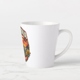 Caneca De Café Latte Admissão Vintage Califórnia Dia do Urso & Papoula