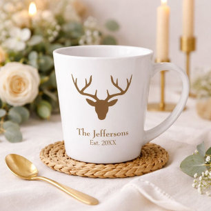 Caneca De Café Latte Adorável Cabeça de Veado Russo