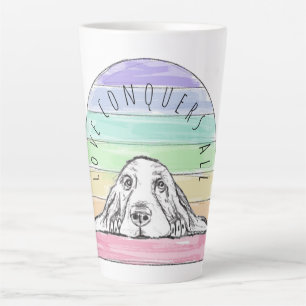 Caneca De Café Latte Adoro conquistas de todos os cachorros com o basqu