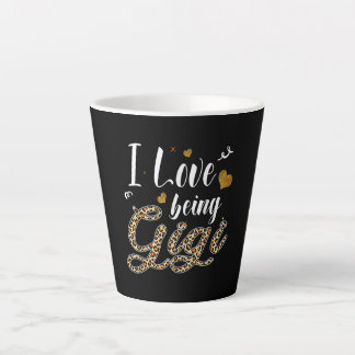 Caneca De Café Latte Adoro Ser Xadrez Leopardo Gigi Dia das Mors