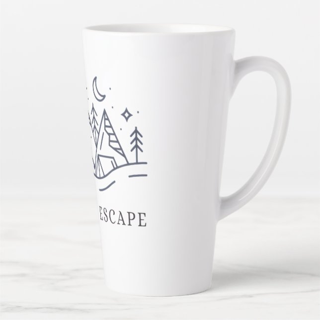 Caneca De Café Latte "Adventure Awaits Camping Graphic (Direita)