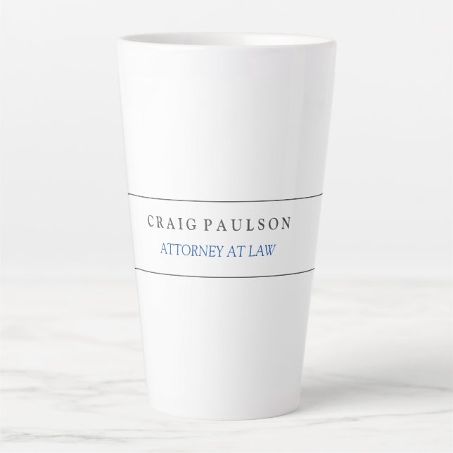 Caneca De Café Latte Advogado-Consultor Branco Negro na Profissão de Le (Frente)