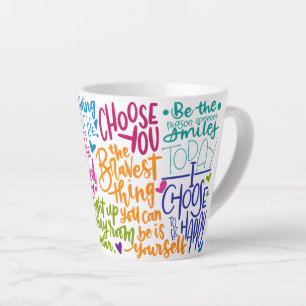 Caneca De Café Latte Afirmações Diárias