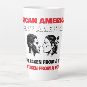 Caneca De Café Latte Afro-americanos e Nativos americanos