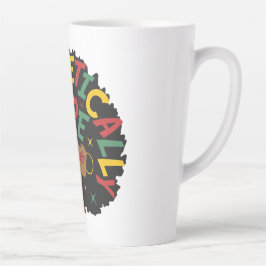 Caneca De Café Latte Afro Negro Afro-se sem desculpas