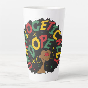 Caneca De Café Latte Afro-se da Garota Negra  
