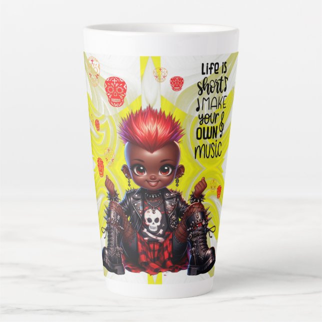 Caneca De Café Latte Afropunk Torna Música Latte Mug (Frente)