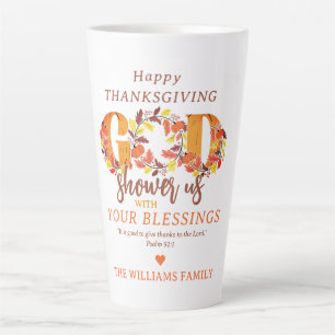 Caneca De Café Latte Agradecimento Cristão Religioso Fé Citação da Bíbl