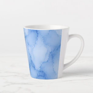 Caneca De Café Latte Água-marinha Abstrata em Aquarela