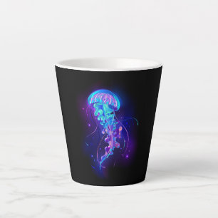 Caneca De Café Latte Água-viva brilhante a cores