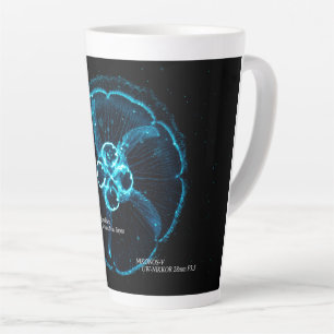 Caneca De Café Latte Água-viva Lua no Espaço Subaquático