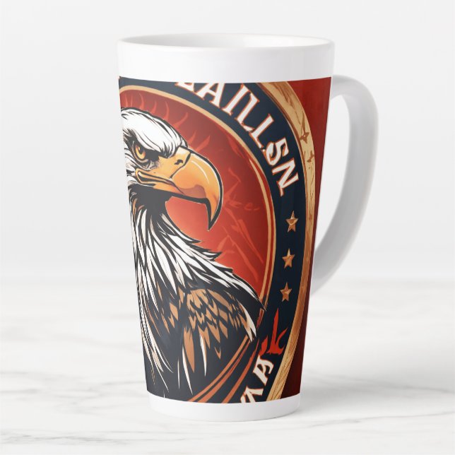 Caneca De Café Latte Águia Americana (Ângulo direito)