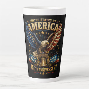 Caneca De Café Latte Águia do 250º Aniversário dos Estados Unidos da Am
