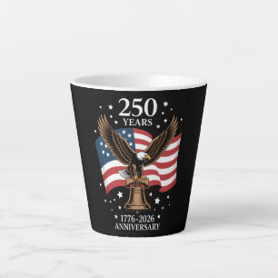 Caneca De Café Latte Águia e Bandeira 250 Anos da América 1776-2026