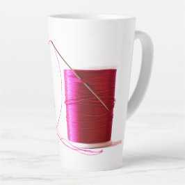 Caneca De Café Latte Agulha cor-de-rosa e lente de rosca
