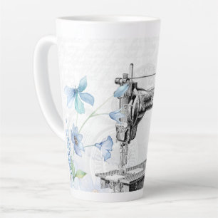 Caneca De Café Latte agulha-costura-máquina-costura-de-safra