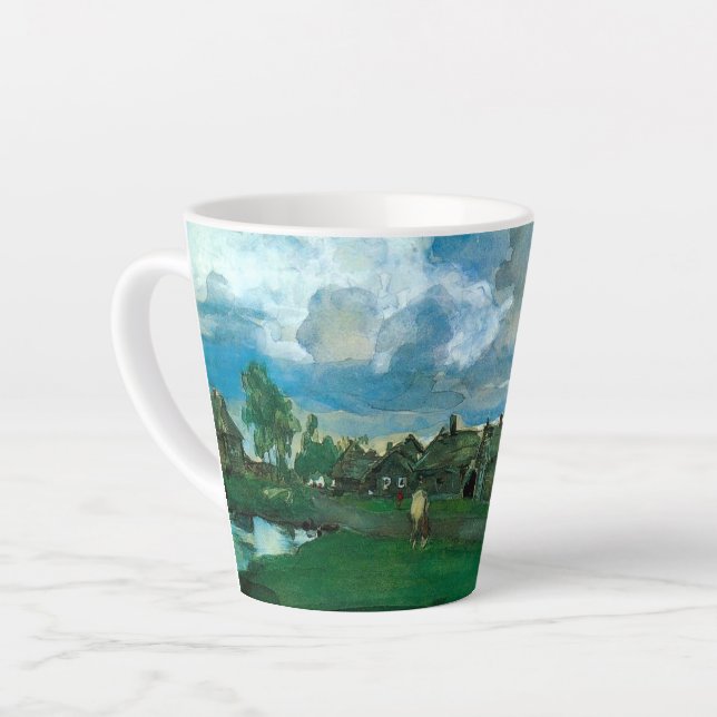 Caneca De Café Latte Aldeia Russa Valentin Serov (Ângulo esquerdo)