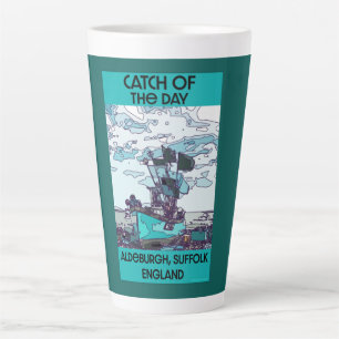 Caneca De Café Latte Alderburgh Suffolk Beach Art Large Coffee Mug