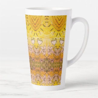 Caneca De Café Latte Alegre-Ensolarado-Floral