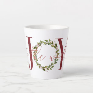 Caneca De Café Latte Alegria Elegante à Terra do Natal