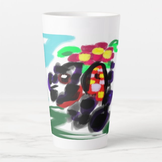 Caneca De Café Latte Alegria husky  (Frente)