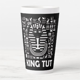 Caneca De Café Latte Alfabeto Hieroglífico do Rei Tut pharaoh egípcio