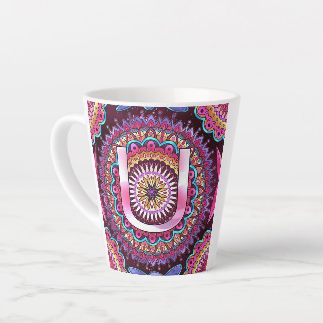 Caneca De Café Latte Alfabeto U (Ângulo esquerdo)