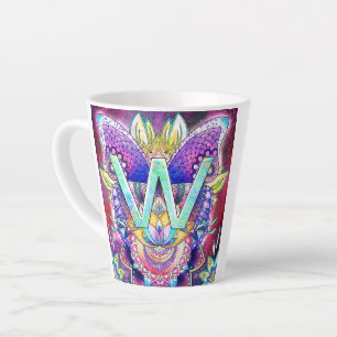 Caneca De Café Latte Alfabeto W