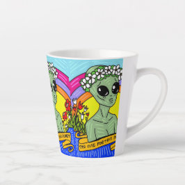Caneca De Café Latte alien tão voador