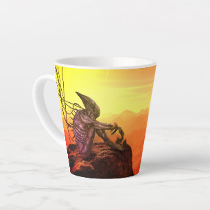 Caneca De Café Latte Alienígena Em Marte