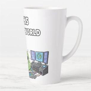 Caneca De Café Latte Alienígenas Mandam no Mundo
