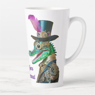 Caneca De Café Latte Alligator Animal do Partido Steampunk do Mardi Gra