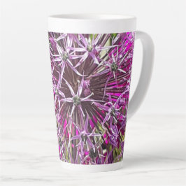 Caneca De Café Latte Allium & Flowers de Verão