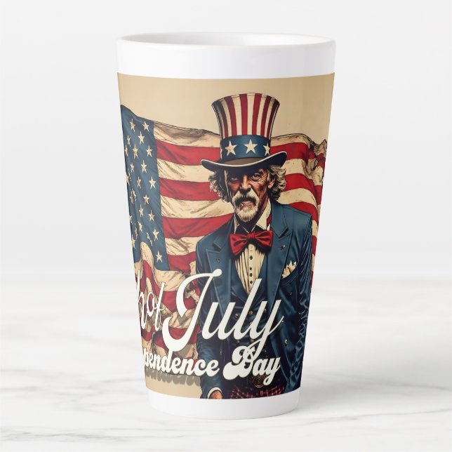 Caneca De Café Latte Alma Orgulhosa do 4 de Julho (Frente)