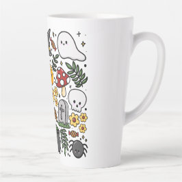 Caneca De Café Latte Almofada com estampa fofa de Halloween