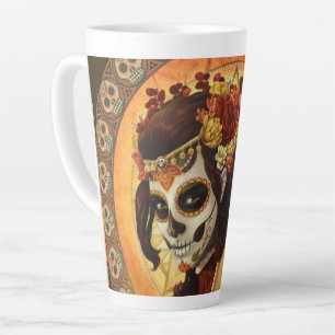 Caneca De Café Latte Almofada de Dia De Los Muertos